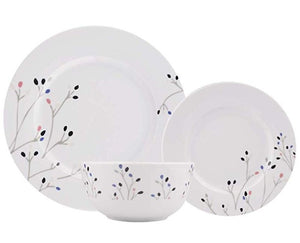 AmazonBasics 18-Piece Kitchen Dinnerware Set, Dishes, Bowls, Service for 6