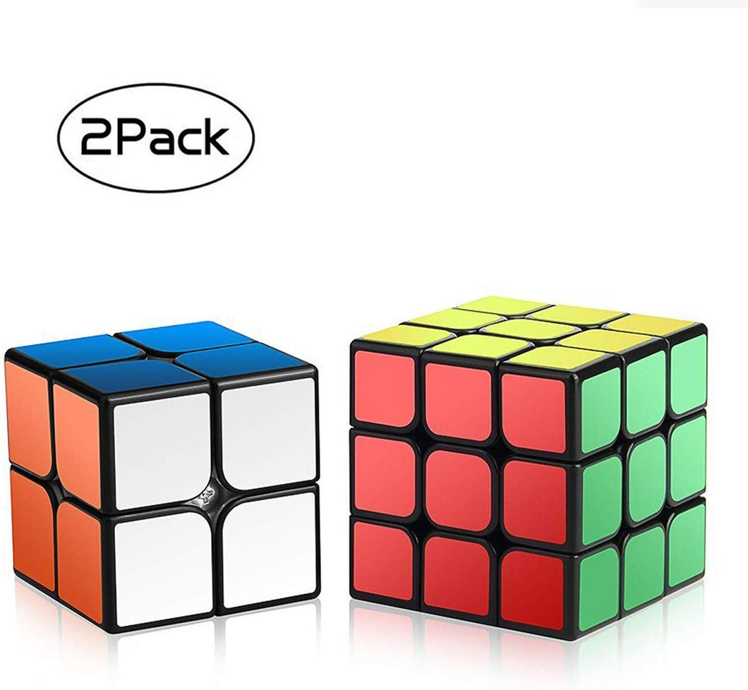 ROXENDA Speed Cube Set, Magic Cube Set of 2x2x2 3x3x3 Cube Smooth Puzzle Cube