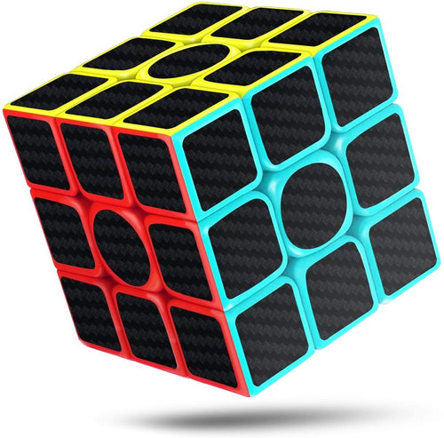 CFMOUR Rubiks Cube, Rubix Cube Speed Cube 3x3x3, Smooth Magic Carbon Fiber Sticker Rubix Speed Cubes, Enhanced Version, 5.7 Black
